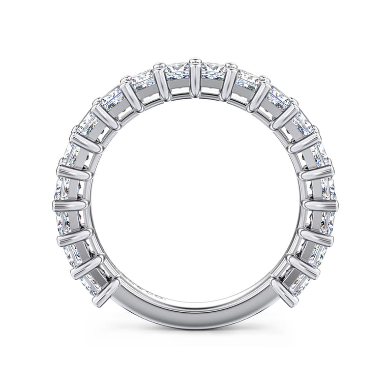 Straight Wedding Ring in 14k White Gold with Princess Cut Natural Diamond at Gabriel & Co. - Shot 2