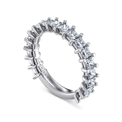 Puglia - 14K White Gold Princess Cut Diamond Anniversary Band