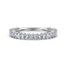 Straight Wedding Ring in 14k White Gold with Princess Cut Natural Diamond at Gabriel & Co.
