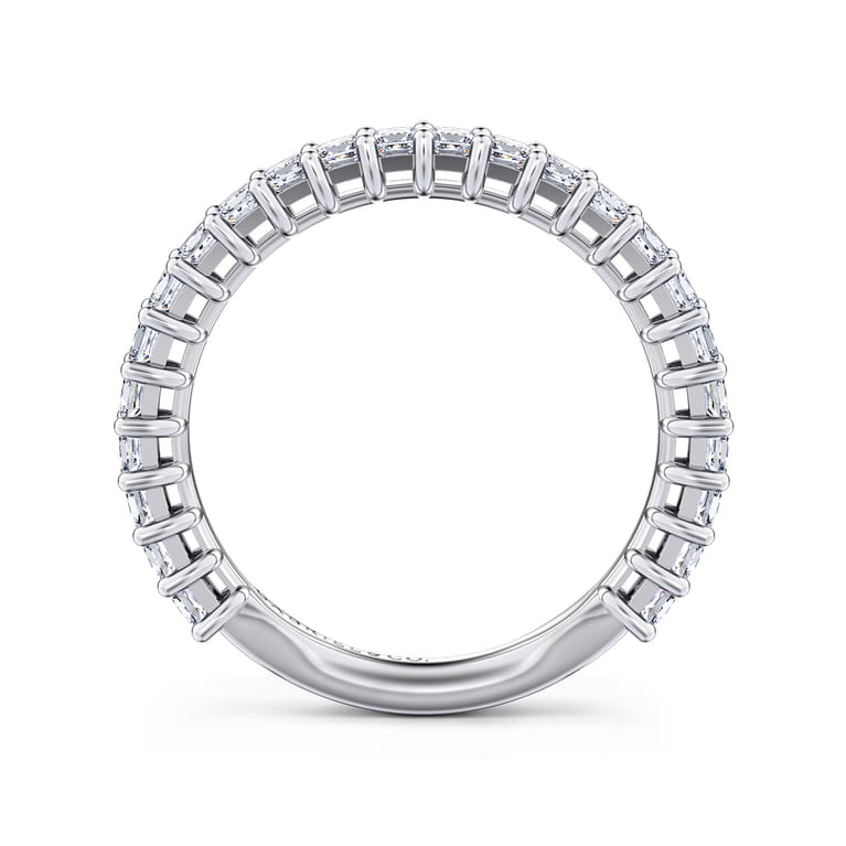 Straight Wedding Ring in 14k White Gold with Princess Cut Natural Diamond at Gabriel & Co. - Shot 2
