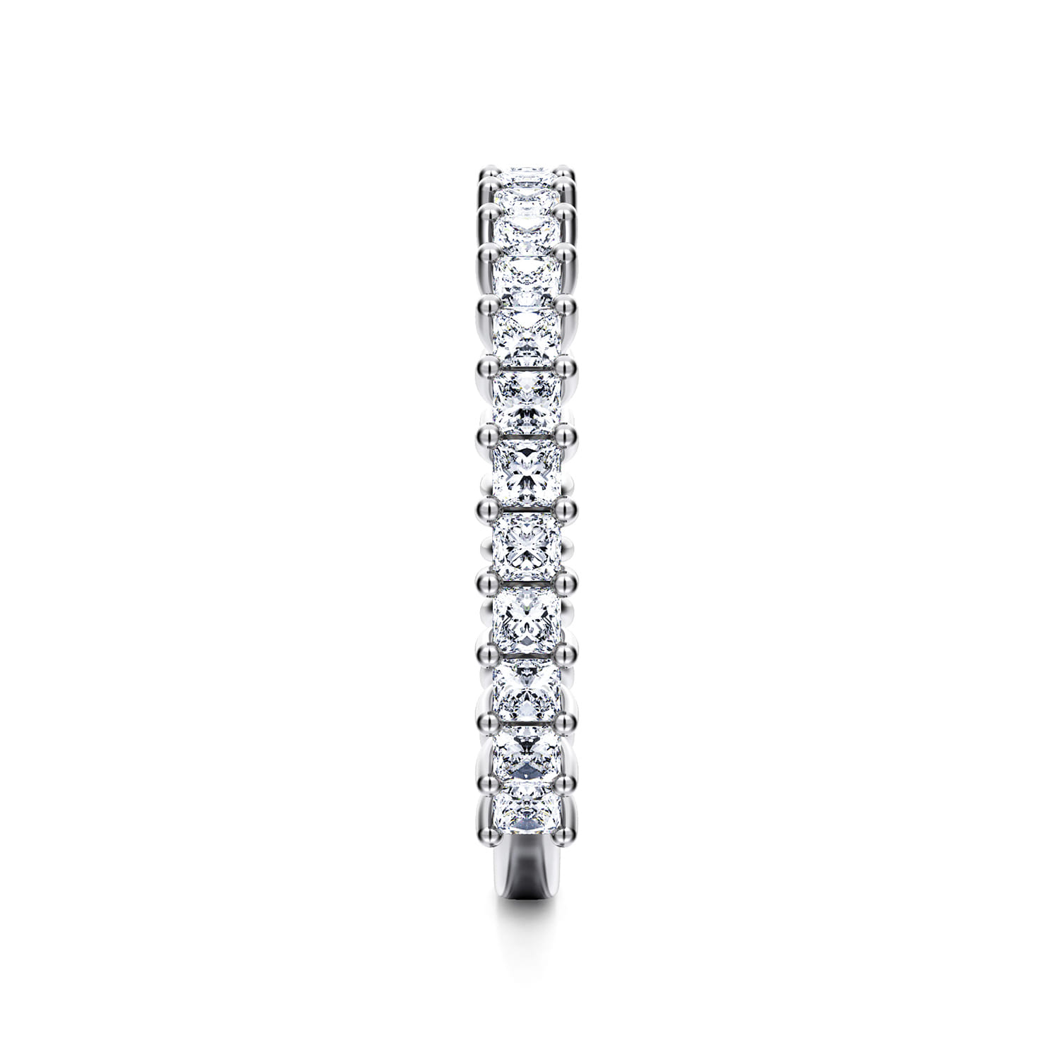 Straight Wedding Ring in 14k White Gold with Princess Cut Natural Diamond at Gabriel & Co. - Shot 4