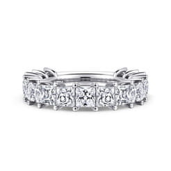 Puglia - 14K White Gold Princess Cut Diamond Anniversary Band