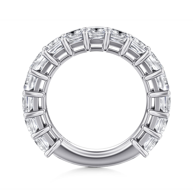 Fancy Wedding Ring in 14k White Gold with Princess Cut Natural Diamond at Gabriel & Co. - Shot 2