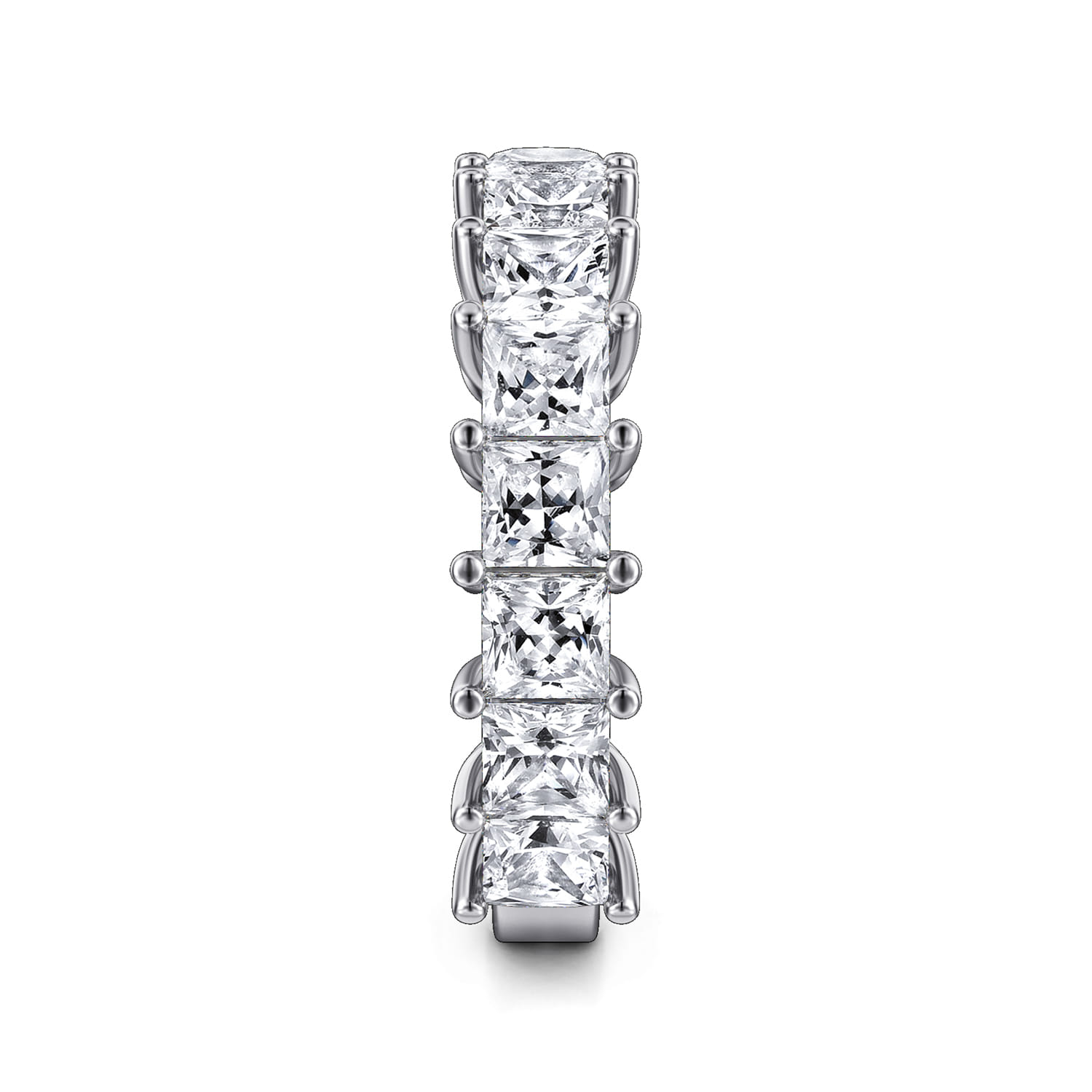 Fancy Wedding Ring in 14k White Gold with Princess Cut Natural Diamond at Gabriel & Co. - Shot 4