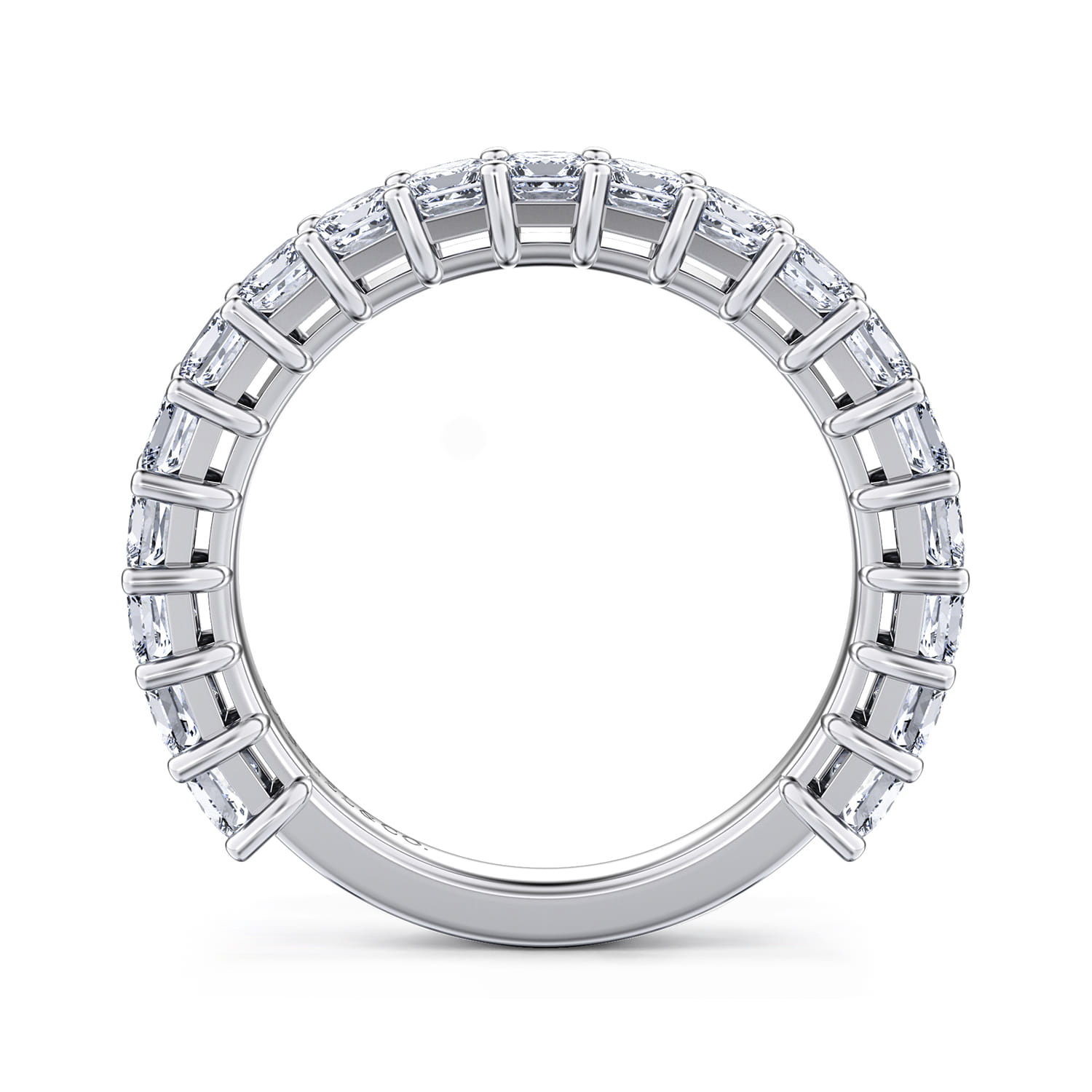 Straight Wedding Ring in 14k White Gold with Princess Cut Natural Diamond at Gabriel & Co. - Shot 2