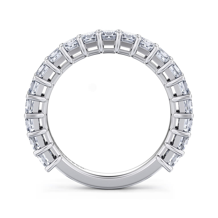 Straight Wedding Ring in 14k White Gold with Princess Cut Natural Diamond at Gabriel & Co. - Shot 2