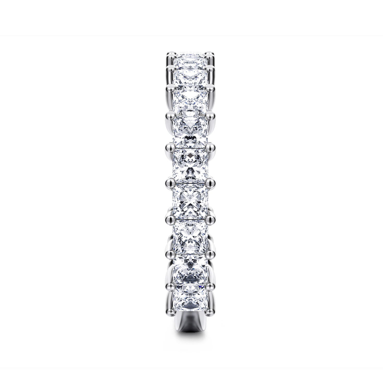 Straight Wedding Ring in 14k White Gold with Princess Cut Natural Diamond at Gabriel & Co. - Shot 4