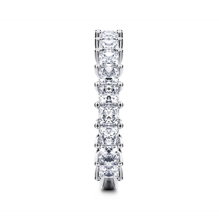 Straight Wedding Ring in 14k White Gold with Princess Cut Natural Diamond at Gabriel & Co. - Shot 4