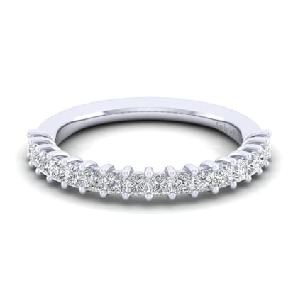Puglia - 14K White Gold Princess Cut Shared Prong Diamond Anniversary Band