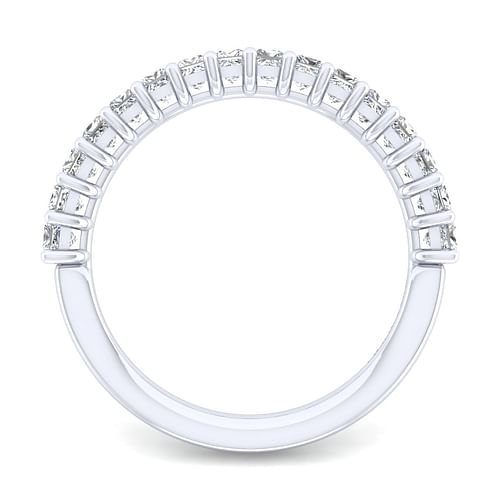 Puglia - 14K White Gold Princess Cut Shared Prong Diamond Anniversary Band - 0.7 ct - Shot 2