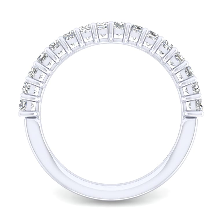 Straight Wedding Ring in 14k White Gold with Princess Cut Natural Diamond at Gabriel & Co. - Shot 2