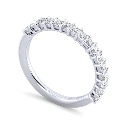 Puglia - 14K White Gold Princess Cut Shared Prong Diamond Anniversary Band