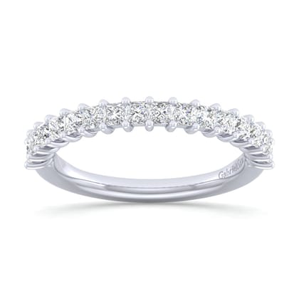 Puglia - 14K White Gold Princess Cut Shared Prong Diamond Anniversary Band