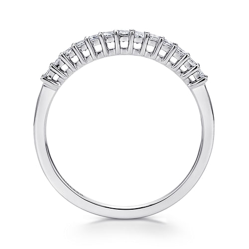 Quebec - 14K White Gold Princess Cut 13 Stone Prong Set Diamond Wedding Band - 0.28 ct - Shot 2