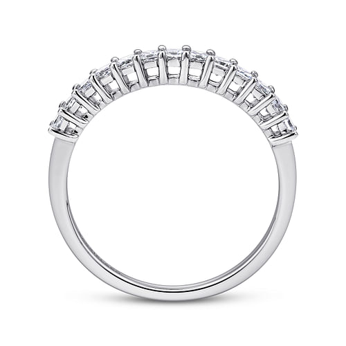 Quebec - 14K White Gold Princess Cut 13 Stone Prong Set Diamond Wedding Band - 0.47 ct - Shot 2