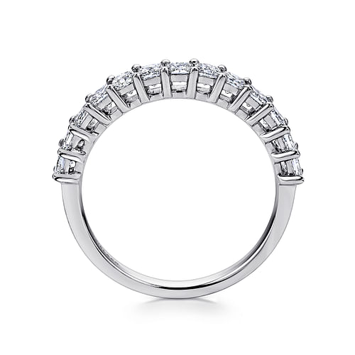 Quebec - 14K White Gold Princess Cut 13 Stone Prong Set Diamond Wedding Band - 0.95 ct - Shot 2