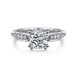 Quinn - 14K White Gold Cushion Cut Diamond Channel Set Engagement Ring