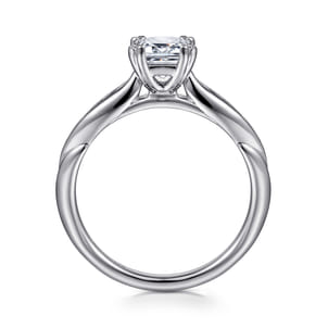 Quinn - 14K White Gold Emerald Cut Diamond Channel Set Engagement Ring