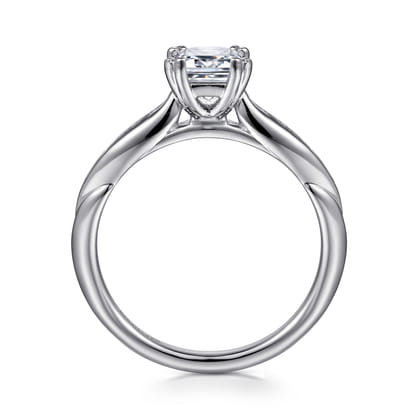 Quinn - 14K White Gold Emerald Cut Diamond Channel Set Engagement Ring