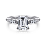 Quinn - 14K White Gold Emerald Cut Diamond Channel Set Engagement Ring