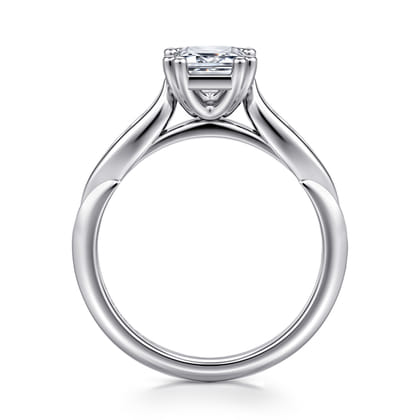 Quinn - 14K White Gold Emerald Cut Diamond Channel Set Engagement Ring