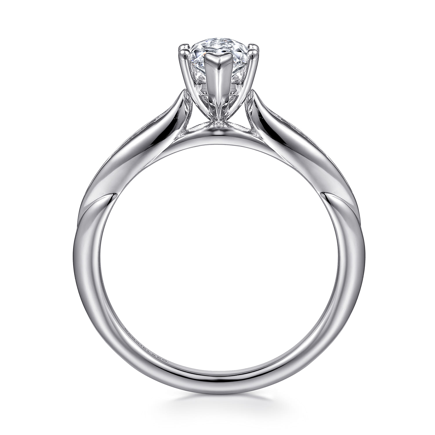 Quinn - 14K White Gold Marquise Shape Diamond Channel Set Engagement Ring