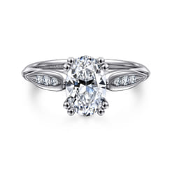 Quinn - 14K White Gold Oval Diamond Channel Set Engagement Ring
