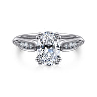 Quinn - 14K White Gold Oval Diamond Channel Set Engagement Ring