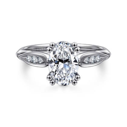 Quinn - 14K White Gold Oval Diamond Channel Set Engagement Ring