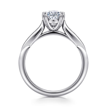 Quinn - 14K White Gold Oval Diamond Channel Set Engagement Ring