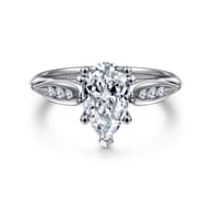 Quinn - 14K White Gold Pear Shape Diamond Channel Set Engagement Ring