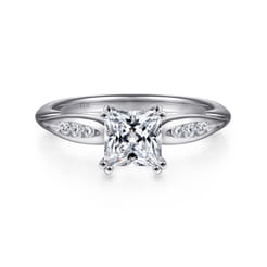Quinn - 14K White Gold Princess Cut Diamond Channel Set Engagement Ring