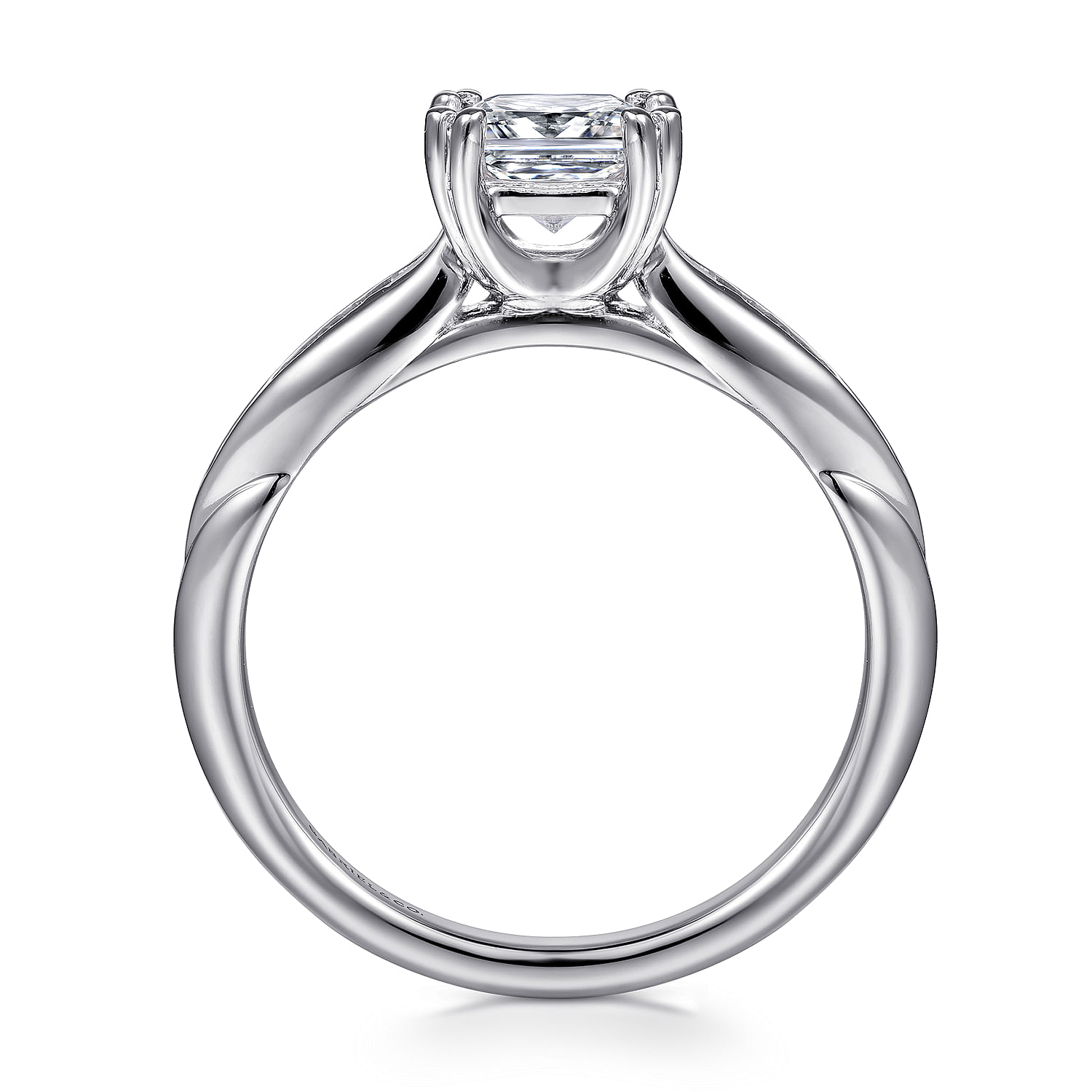 Quinn - 14K White Gold Princess Cut Diamond Channel Set Engagement Ring - 0.09 ct - Shot 2