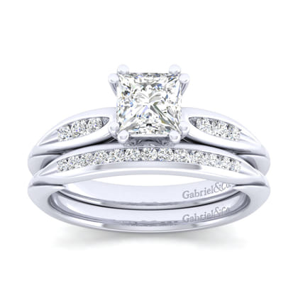 Quinn - 14K White Gold Princess Cut Diamond Channel Set Engagement Ring
