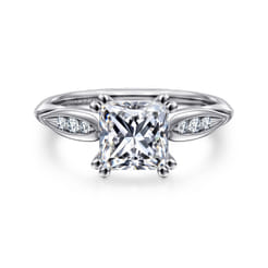 Quinn - 14K White Gold Princess Cut Diamond Channel Set Engagement Ring
