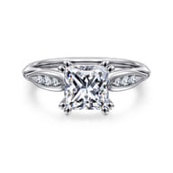 Quinn - 14K White Gold Princess Cut Diamond Channel Set Engagement Ring