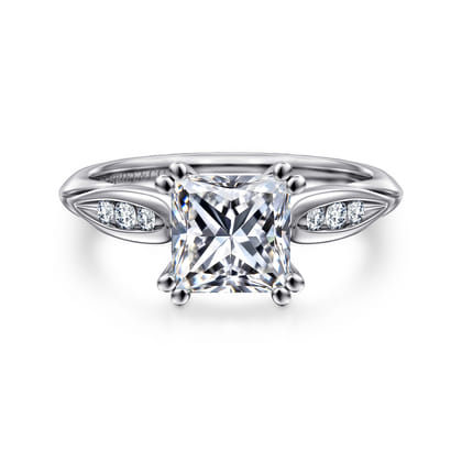 Quinn - 14K White Gold Princess Cut Diamond Channel Set Engagement Ring