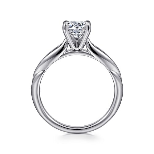 Quinn - 14K White Gold Round Diamond Channel Set Engagement Ring - 0.09 ct - Shot 2