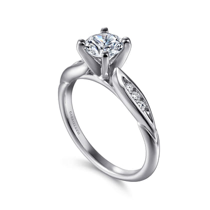 Quinn - 14K White Gold Round Diamond Channel Set Engagement Ring