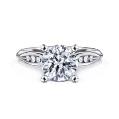 Quinn - 14K White Gold Round Diamond Channel Set Engagement Ring