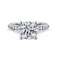 Quinn - 14K White Gold Round Diamond Channel Set Engagement Ring