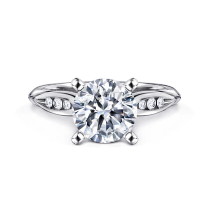 Quinn - 14K White Gold Round Diamond Channel Set Engagement Ring