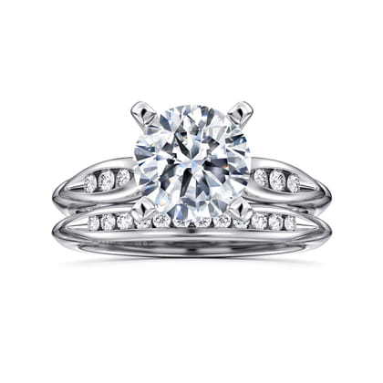 Quinn - 14K White Gold Round Diamond Channel Set Engagement Ring