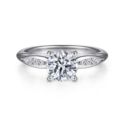 Quinn - 14K White Gold Round Diamond Engagement Ring