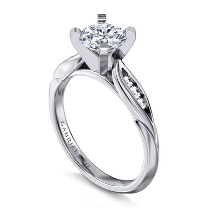 Quinn - 14K White Gold Round Diamond Engagement Ring