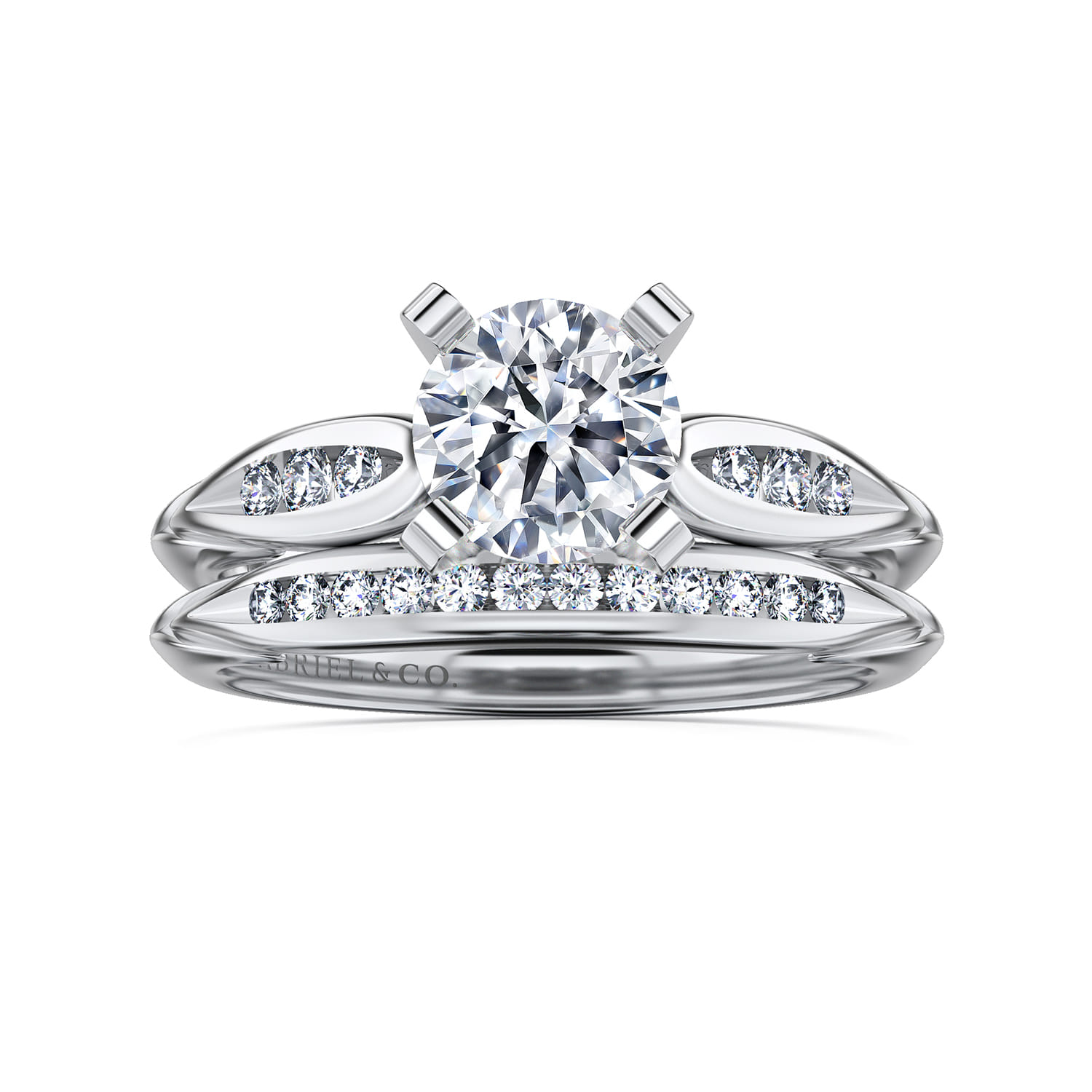 Quinn - 14K White Gold Round Diamond Engagement Ring