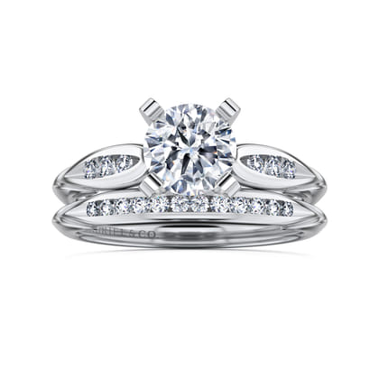 Quinn - 14K White Gold Round Diamond Engagement Ring