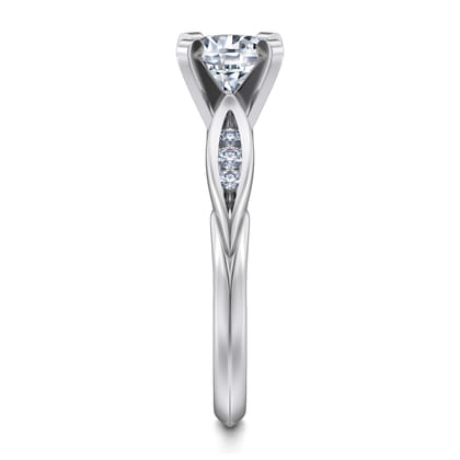 Quinn - 14K White Gold Round Diamond Engagement Ring