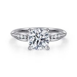 Quinn - 14K White Gold Round Diamond Engagement Ring
