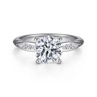 Quinn - 14K White Gold Round Diamond Engagement Ring